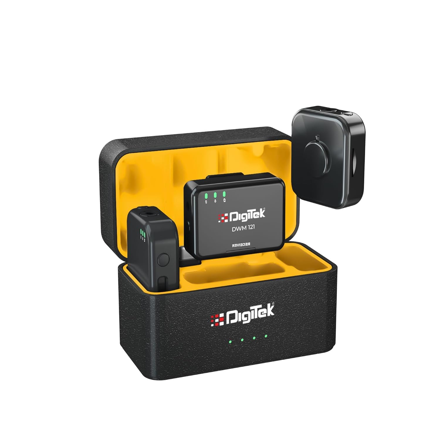 Digitek DWM 121 Wireless Microphone System, TF Card Support, Type C & LTC Connector, 80M Range, 4.5Hr Run Time, Record with Android iOS Smartphone and DSLR for Vlogging, Interviews & Podcast