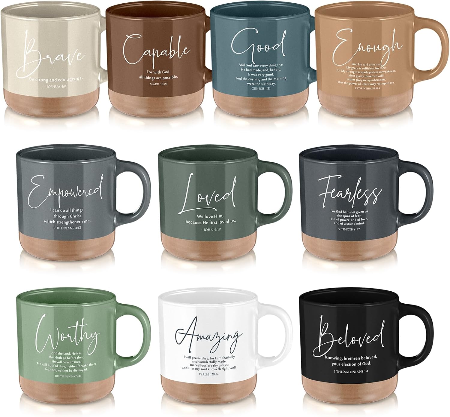 Christian Mug Bulk Church Gift Inspirational Bible Verse Coffee Mug 13 oz Religious Ceramic Cup Valentine Day Party Favor for Men Women Church Member Teacher(20 Pcs,Morandi Color,Morandi Style)