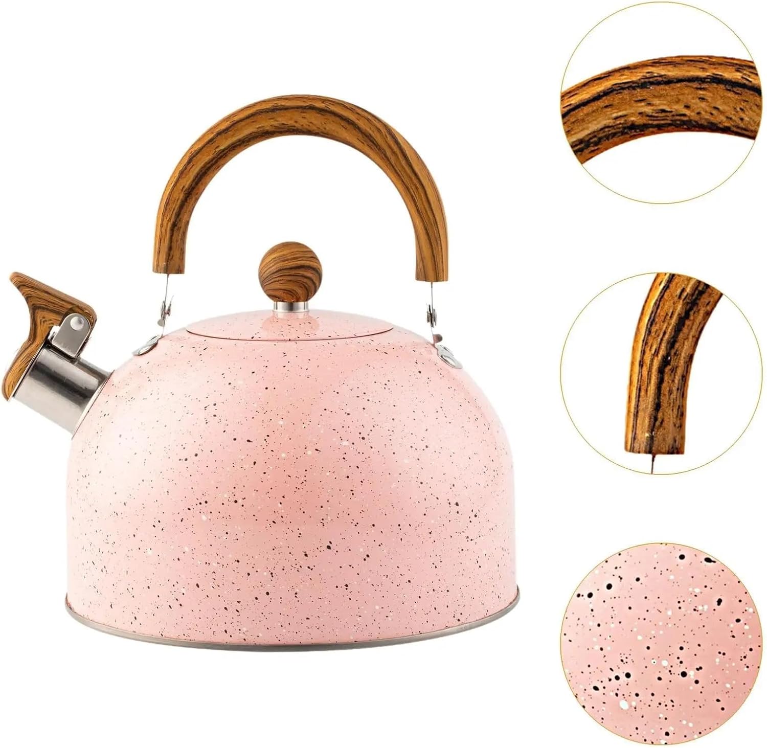 Tea Kettles Stovetop Stainless Steel Whistling 3L Anti Scald Handle Multipurpose Loud Alarm Hot Water Kettle For Induction Gas Camping