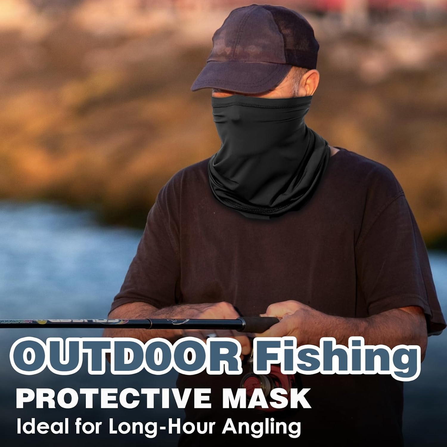 Achiou Cooling Neck Gaiter Face Cover Scarf, UV Protection Mask for Men and Women,Soft Windproof, Hiking Cycling Running