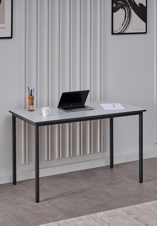 Arpelia Çalışma Masası 125X65 CM LAVA-GRİ,KENARLARI ANTRASİT BANLI