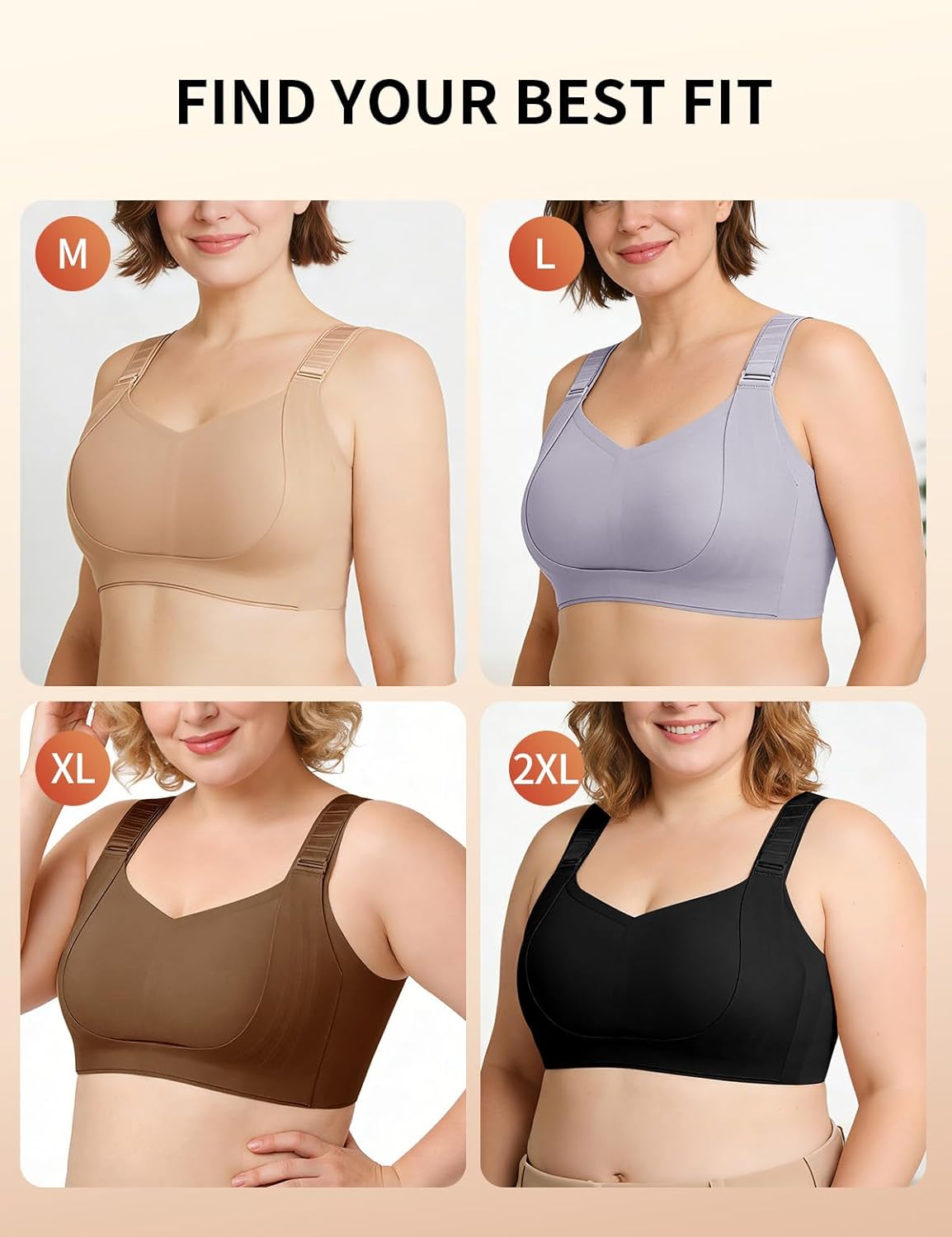 Jelly Wireless Bras for Women No Underwire Seamless Full Coverage Supportive Comfortable Push Up Everyday Soft Tshirt Bra - Image 6