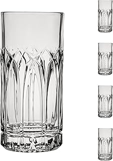 Ocean by Anchor Hocking Traze Past Highball Glasses (4-Pieces), 12-ounce, Dishwasher Safe