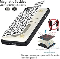 Vista 15 de Cavor for iPhone 11 Wallet Case with Card Slots Holder,Premium PU Leather Kickstand Feature Case [Wrist Strap] Double Magnetic Clasp Shockproof Flip