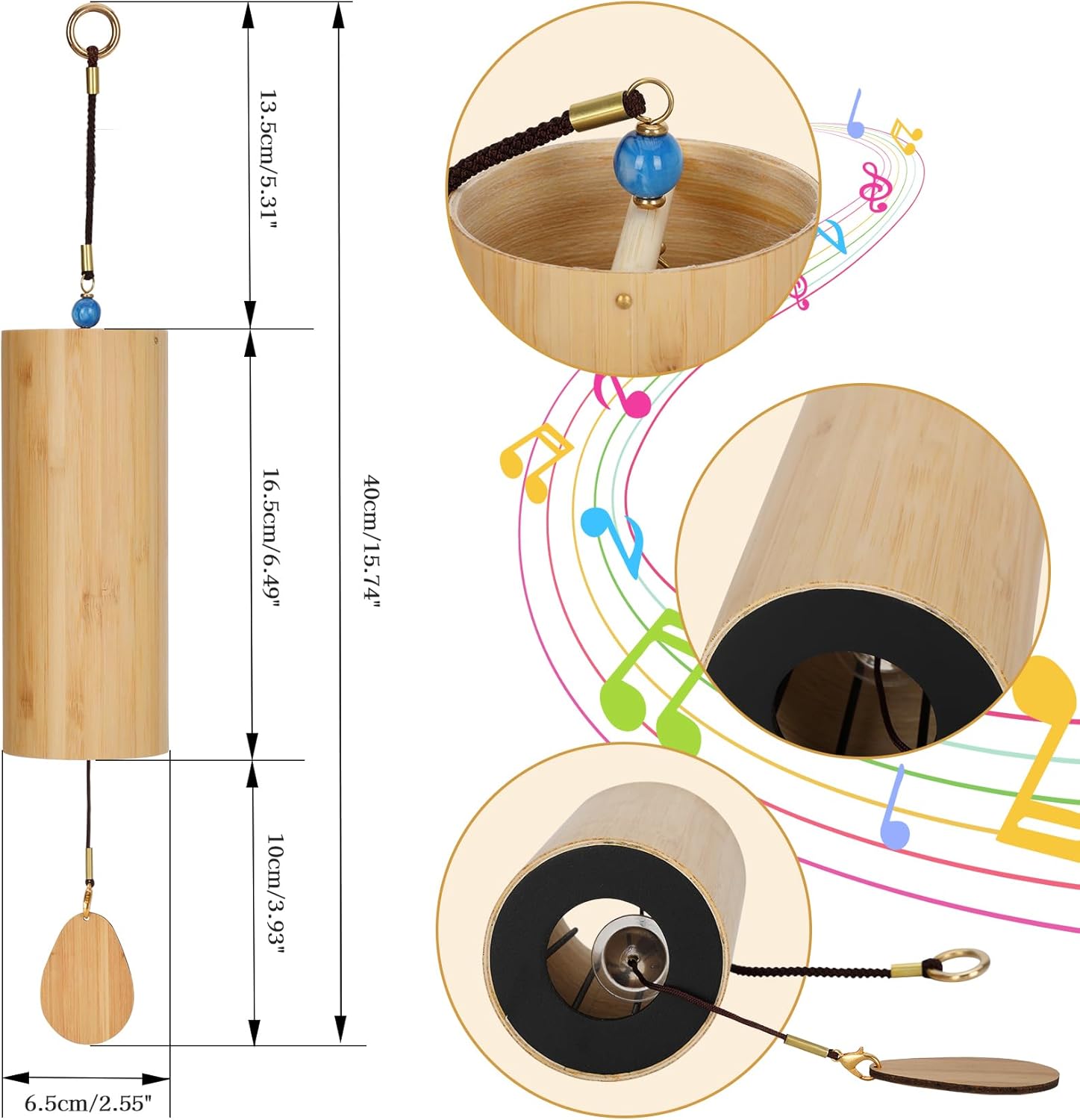 Wind Chime Set of 4 Elements，Sound Healing Instruments with 4 Different Beautiful Tones(Verdant,Solstice,Harvest,Hearth) 2 Kinds of Pendants, Hand-Tuned for a Harmonious Melody