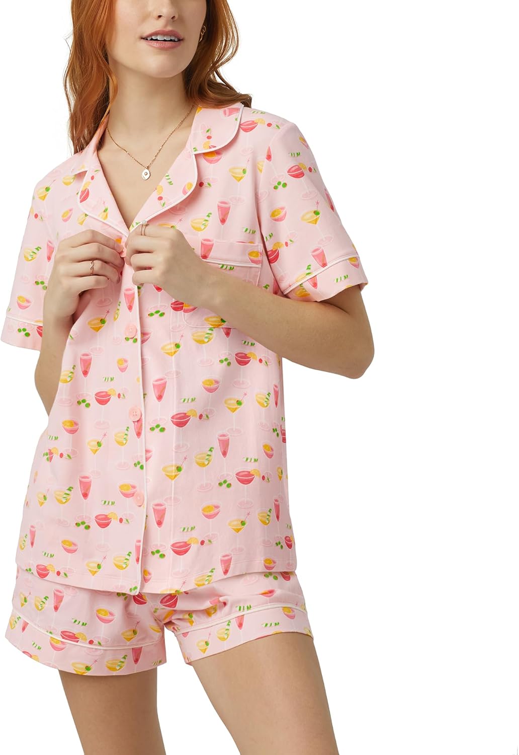 BedHead - Classic S/S Stretch Jersey Shorty PJ Set - Pink Mixology - Large (12-14) - Image 5