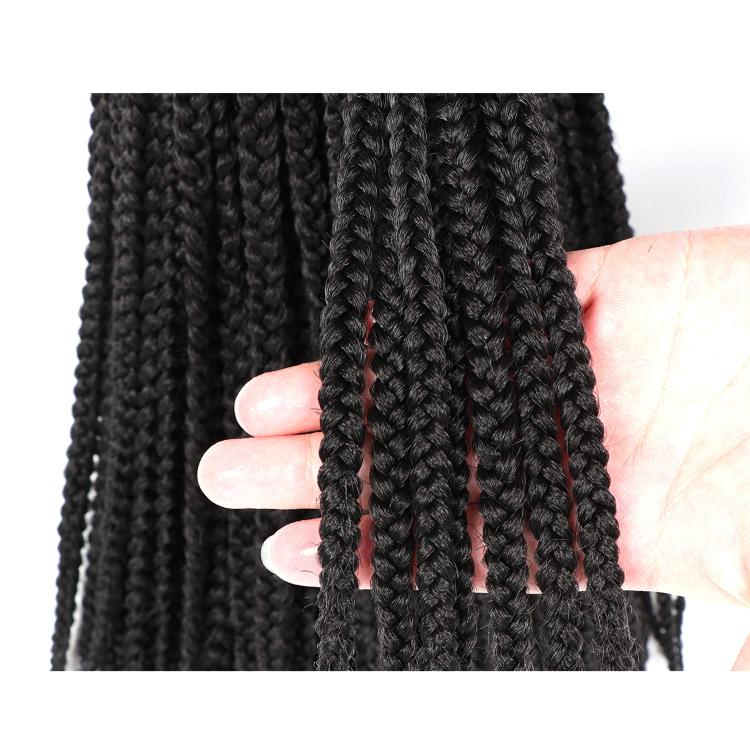 7 confezioni all'uncinetto Braids Meches extension capelli naturali per trecce africane parrucca nera parrucca donna naturale treccia africana donna (66 cm(confezione da 7), #1B)