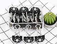 Vista 5 de Cute Cat Metal Binder Clips 20Pcs Black Medium Paper Clamps for School Home Desk Organizers Office Supplies