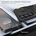 Pour Samsung Galaxy S25 FE Boîtier avec protection d'écran + couverture de caméra pour Samsung S25 FE Boîtier avec bague magnétique Kickstand, étui de protection militaire antichoc pour Galaxy S25 FE (Noir)