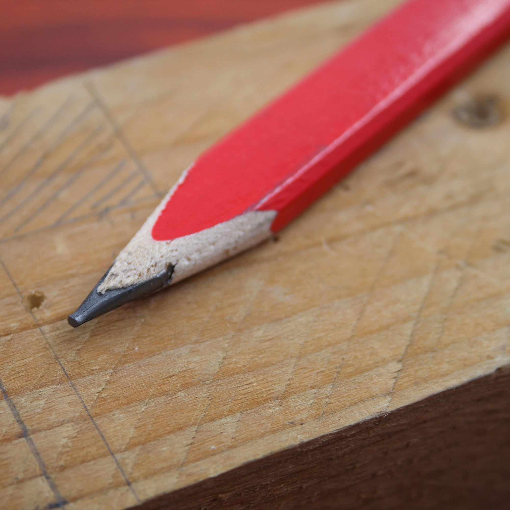 Faithfull FSC Wood Carpenters Pencils 10 Pack - Medium (Red) - Image 3