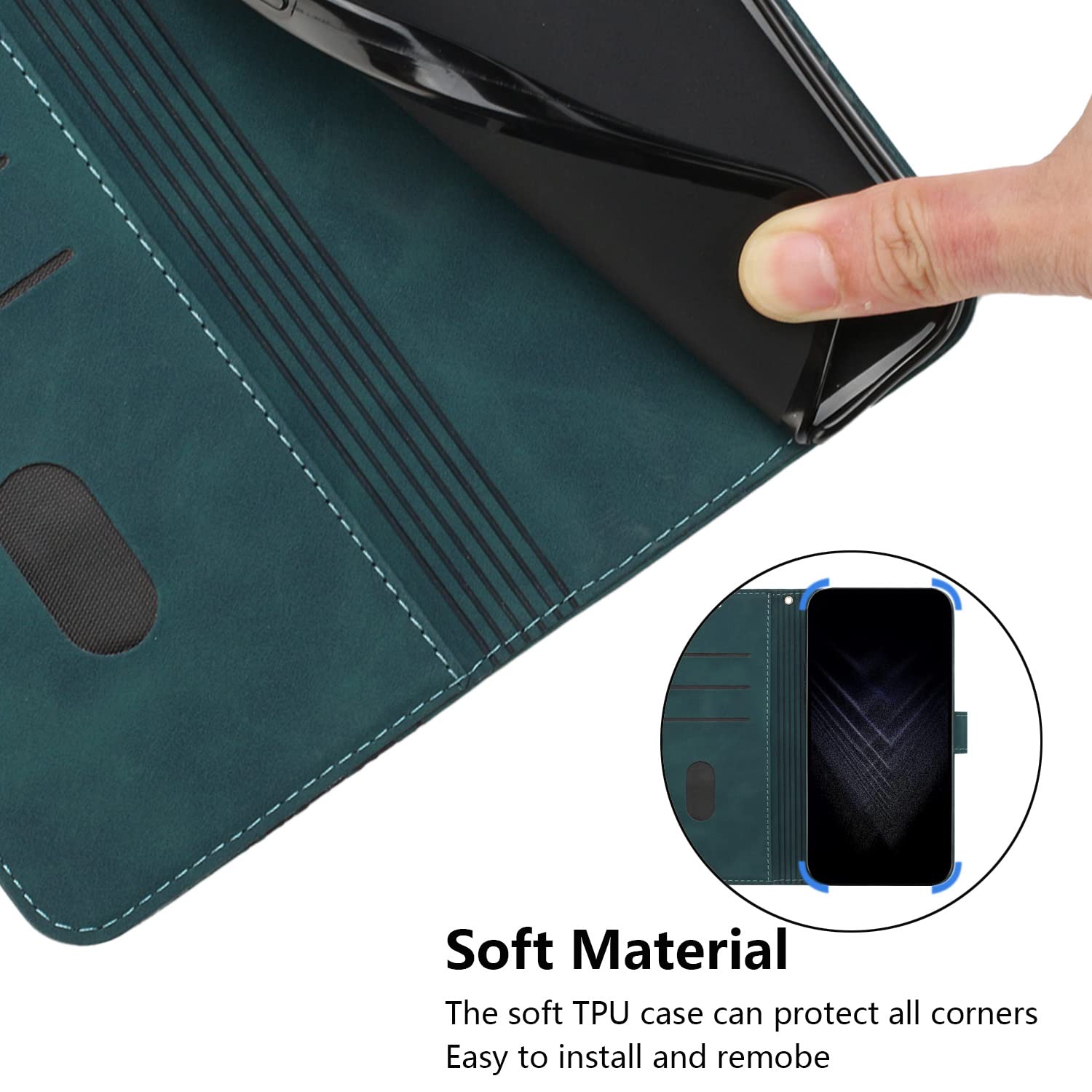 Case for Huawei P Smart Z/Y9 Prime 2019, Premium PU Leather Wallet Phone Case [Magnetic Clasp] Flip Case for Huawei P Smart Z/Y9 Prime 2019 (Green) - 4