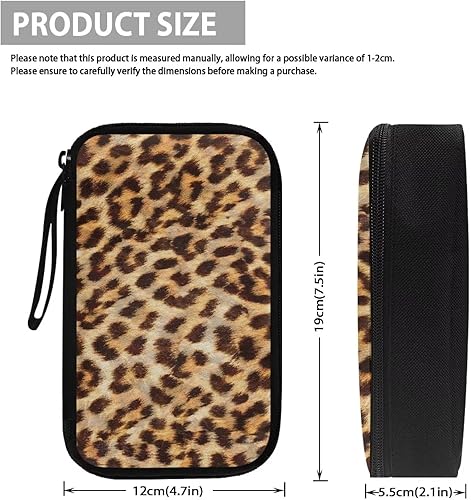 Miniatura 5 de Funda electrónica con estampado de leopardo, mini bolsa organizadora de cables para artículos esenciales, accesorio técnico con organizador de
