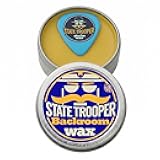 State Trooper Mustache Wax for Men – Medium Hold with Beeswax, Coconut Oil & Lanolin – Natural Moustache Styling with Backroom (Tobacco Scent) - Nourishing Conditioner & Sculpting - One Ounce Tin