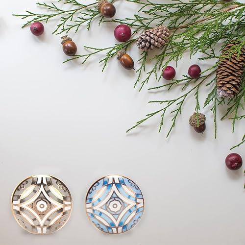 Miniatura 4 de Perilla Home Juego de 6 pomos Aster (cerámica con oro de 24 quilates) pomos redondos decorativos para el hogar, gabinete de cocina, herrajes