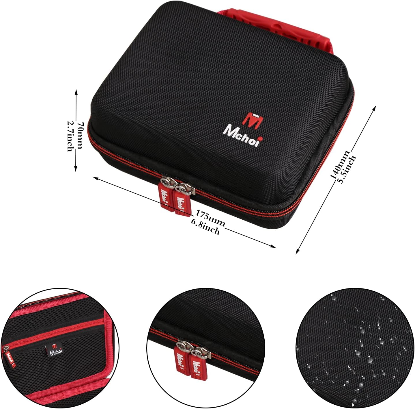 Mchoi Hard Case Compatible with SKIL SD561801 Rechargeable 4V Cordless Screwdriver, with Mesh Pocket Fits for Bit, Bit Holder & USB Charging Cable, CASE ONLY