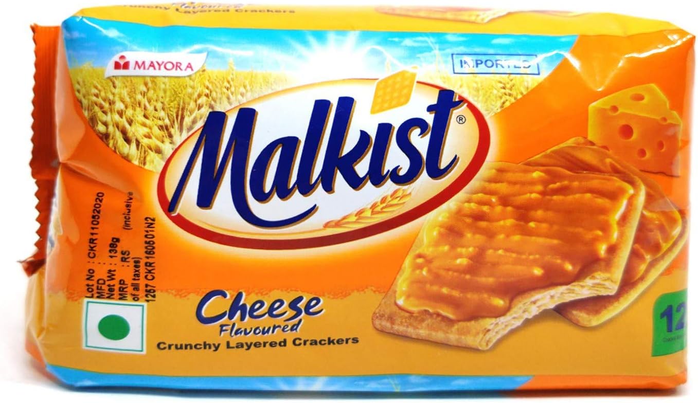 Malkist Crunchy Layer Crackers - Cheese, 138g