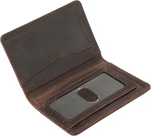 RFID Blocking Slim Wallet for Men | Thin Bifold Credit Card Holder Wallet | Mens Wallet Slim Business Card Case | Minimalist Front Pocket Wallet with Gift Box (Genuine Full Grain Soft Leather)