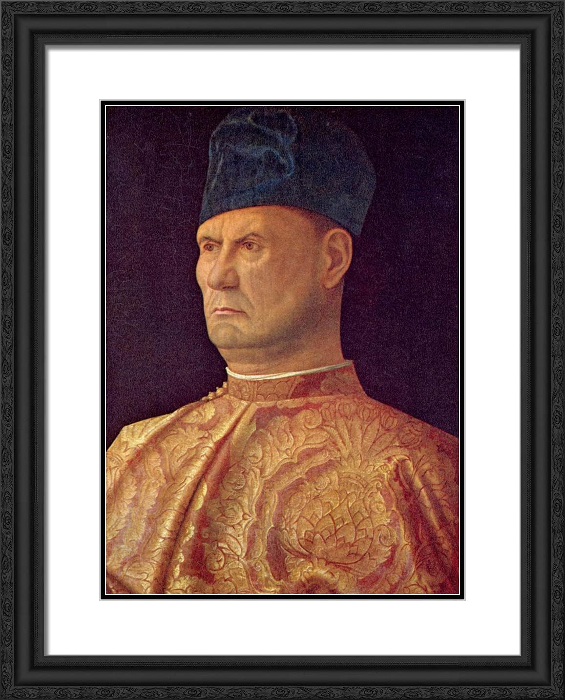 ArtDirect Bellini, Giovanni 20x24 Gold Ornate Framed Art Print with Double Matting Titled: Portrait of a Condottiere