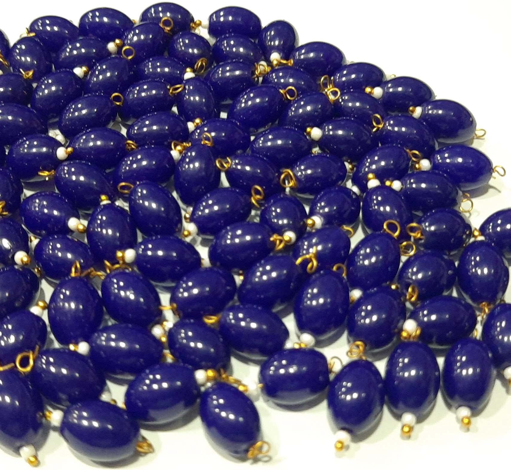 Beads & Crafts: Oval Shape Glass Hanging Beads 8mm for Jewelry Making, Necklace, Earring, Bracelet, Embroidery, Dress and DIY Kit (Pack of 100 Pcs.) (Ink Blue) (B09BVG4MG8) Amazon Price History, Amazon Price Tracker