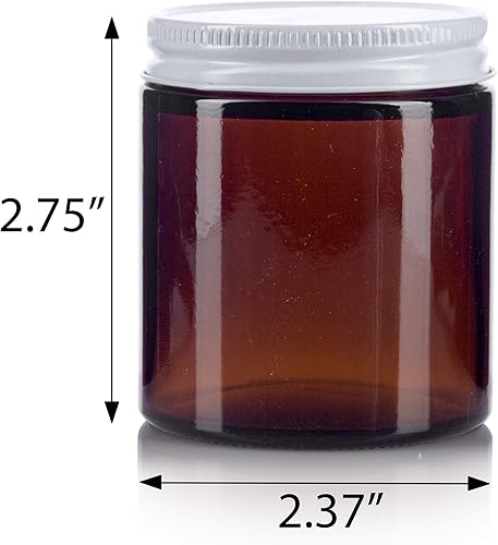 Miniatura 2 de Tarro de vidrio grueso con tapa hermética de metal blanco, 4.1fl oz (12 unidades)