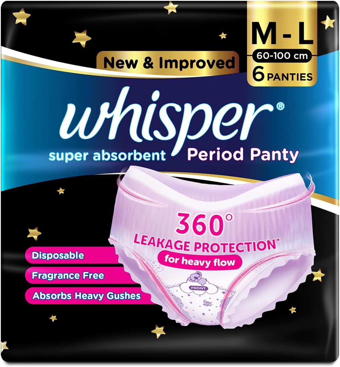 Amazon.com: CONFETTIWOW Whisper Bindazzz Night Period Panty|6 M-L ...