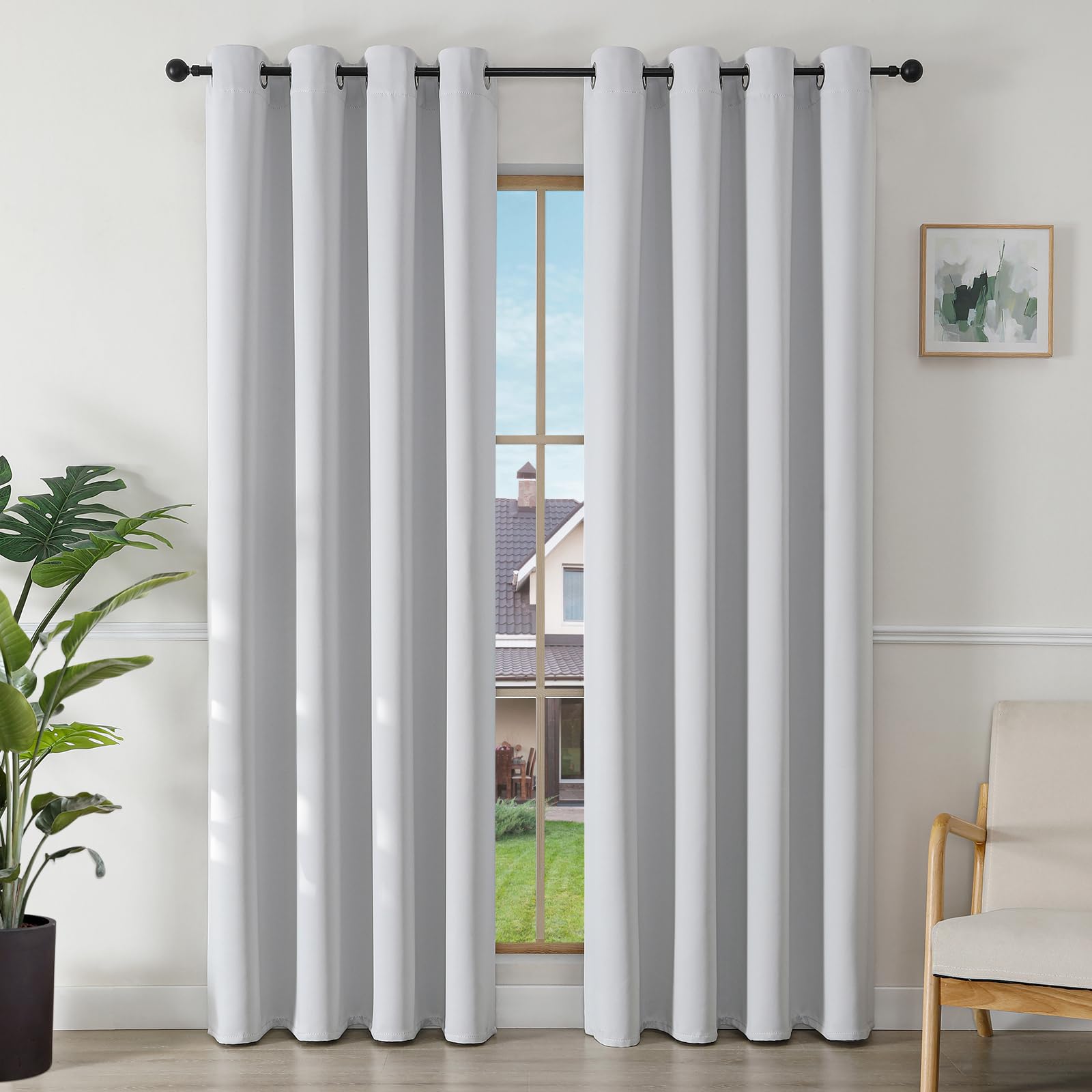 Joydeco Blackout Curtains Bedroom, Black Out Curtain Thermal Insulated Eyelet Top for Room Darkening, Curtains & Drapes Window Treatments Blinds for Living Room Nursery, 2 Panels Home Decoration โ image 1