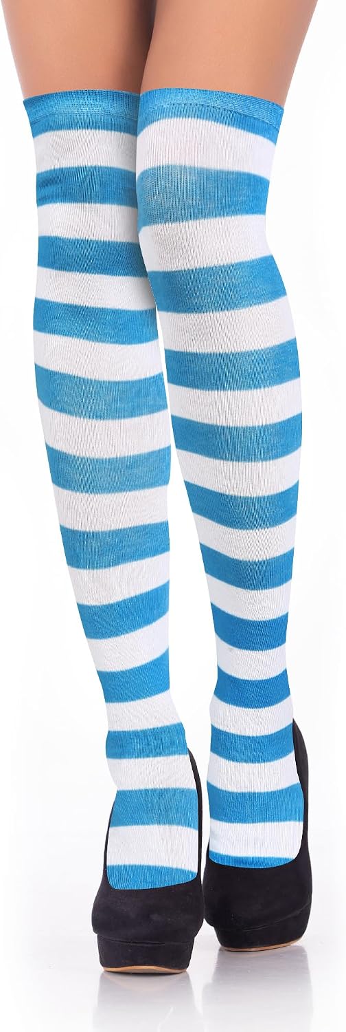 Benefeet Sox Striped Thigh High Socks for Women Over the Knee Socks Striped Thigh Highs Cosplay Halloween Costume Sock