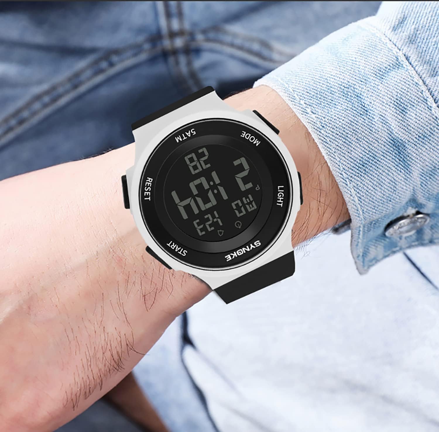 ADSBIAOYE Men's and Women's Universal Fashion Simple Outdoor Sports Watch Waterproof LED Lights Multifunctional Watch