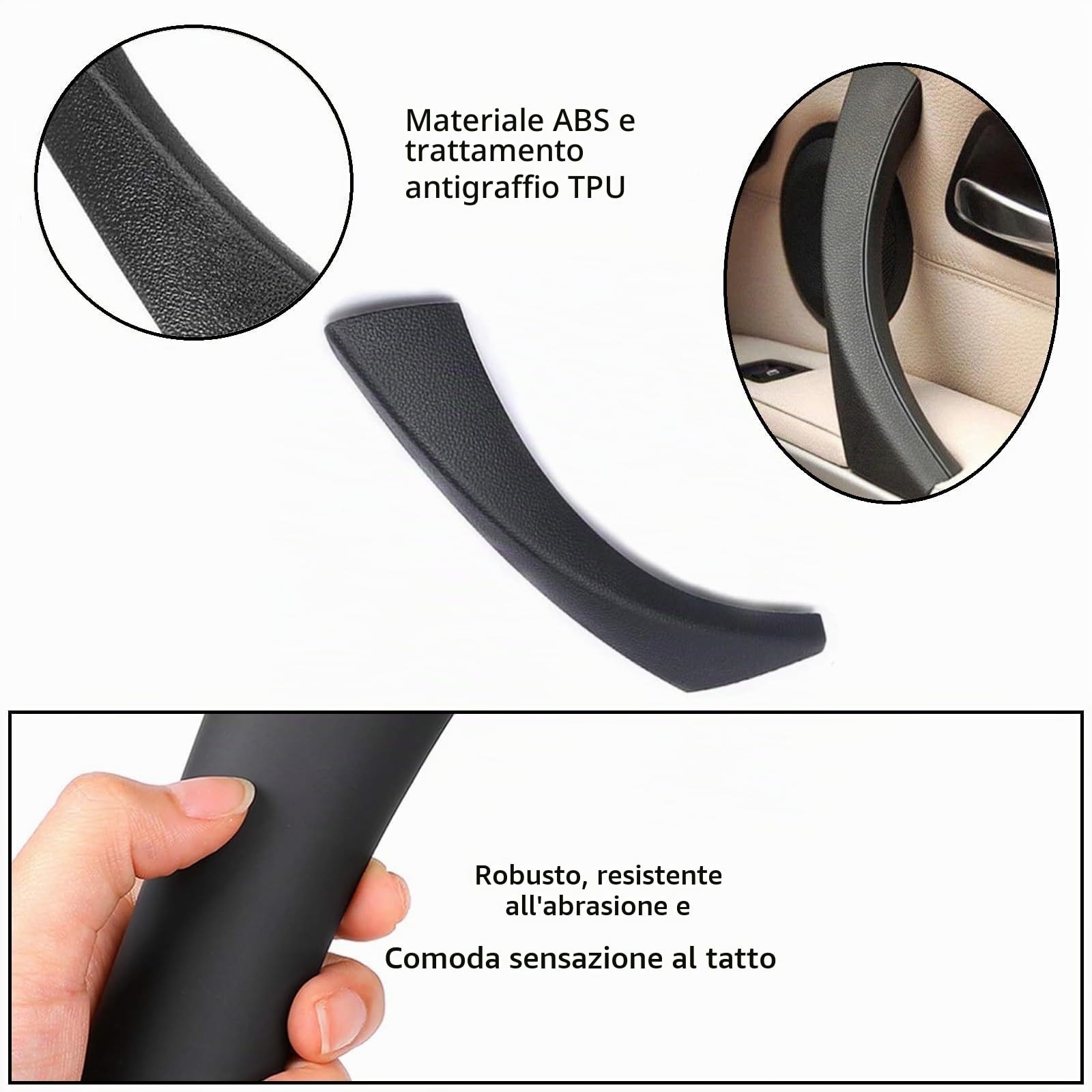 Twowinds Maniglia Porta 51417230850 Compatibile con BMW E90 - Destra Nero