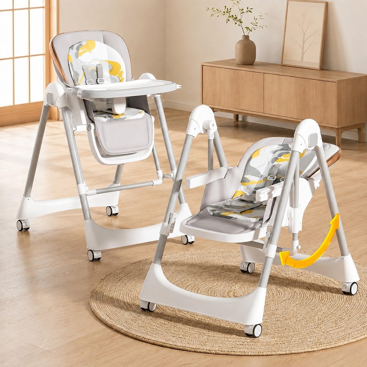 Amazon | Bebiborn ベビーチェア ハイローチェア 多機能 テーブル