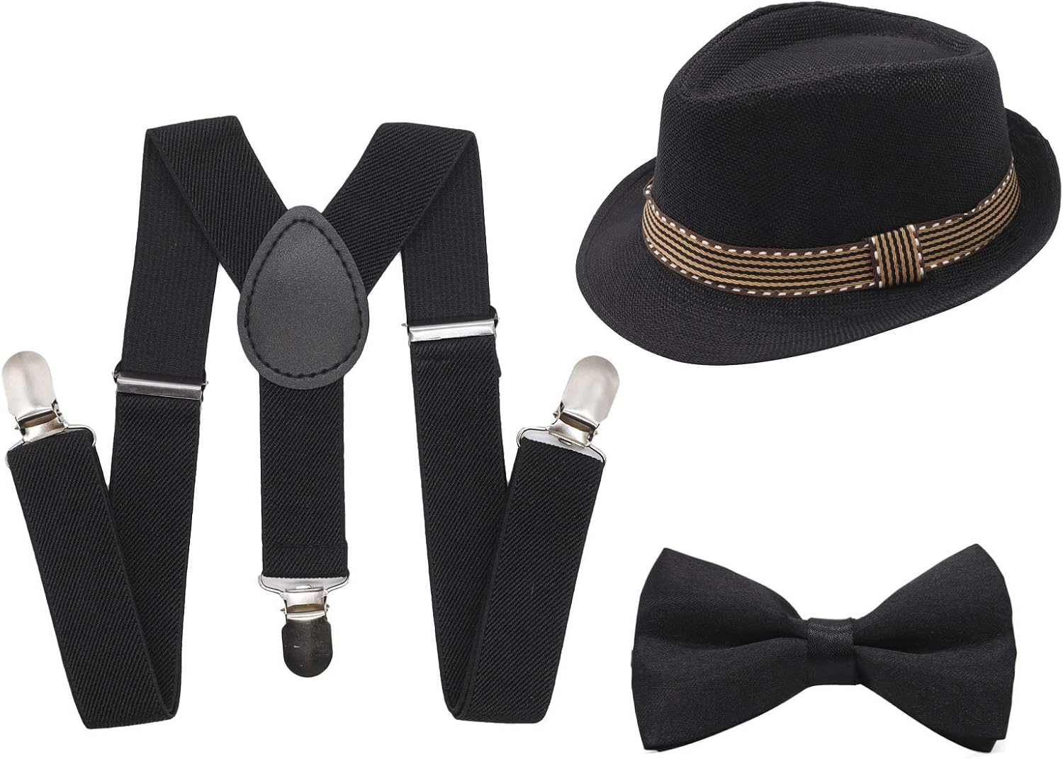 suspenders and fedora