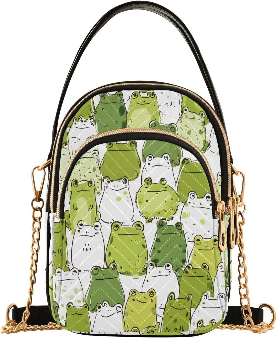CEBUGI Women's Crossbody Handbags Clutch Phone Purse Cute Chubby Frog Stylish Shoulder Bag with Detachable Chain Strap