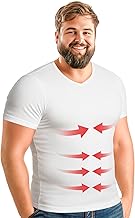 Mens Compression T Shirt Gynecomastia | V Neck Slimming Undershirt Compression Shirt for Men. Mens Shapewear Body Shaper Top