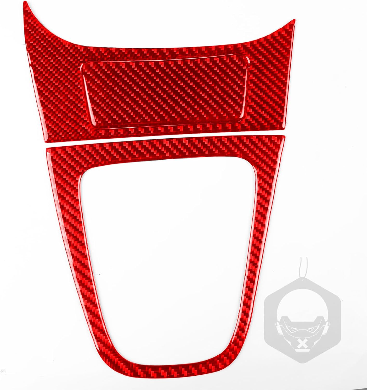 Real Premium Carbon Fiber Car Center Console Gear Shift Panel Storage Box Cover Soft Sticker Set Compatible with Hummer H3 2006 2007 2008 2009 2010 Auto Interior Accessories red