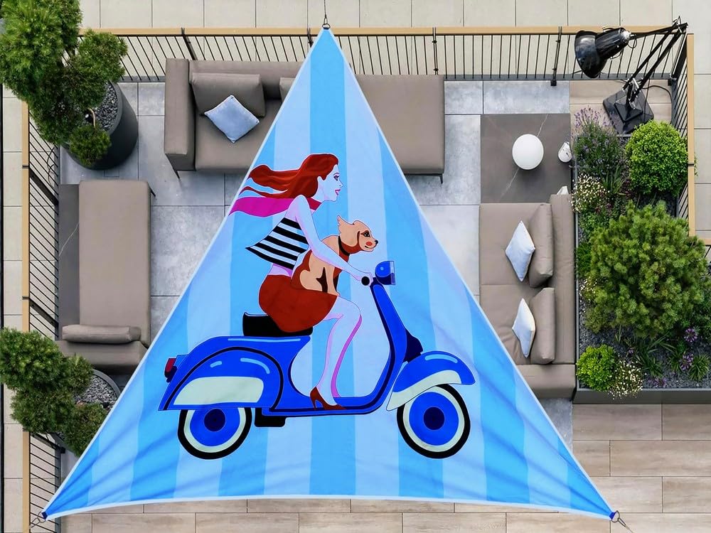 Voile d'ombrage triangulaire couverture de terrasse et coin repas extérieur ombragé
