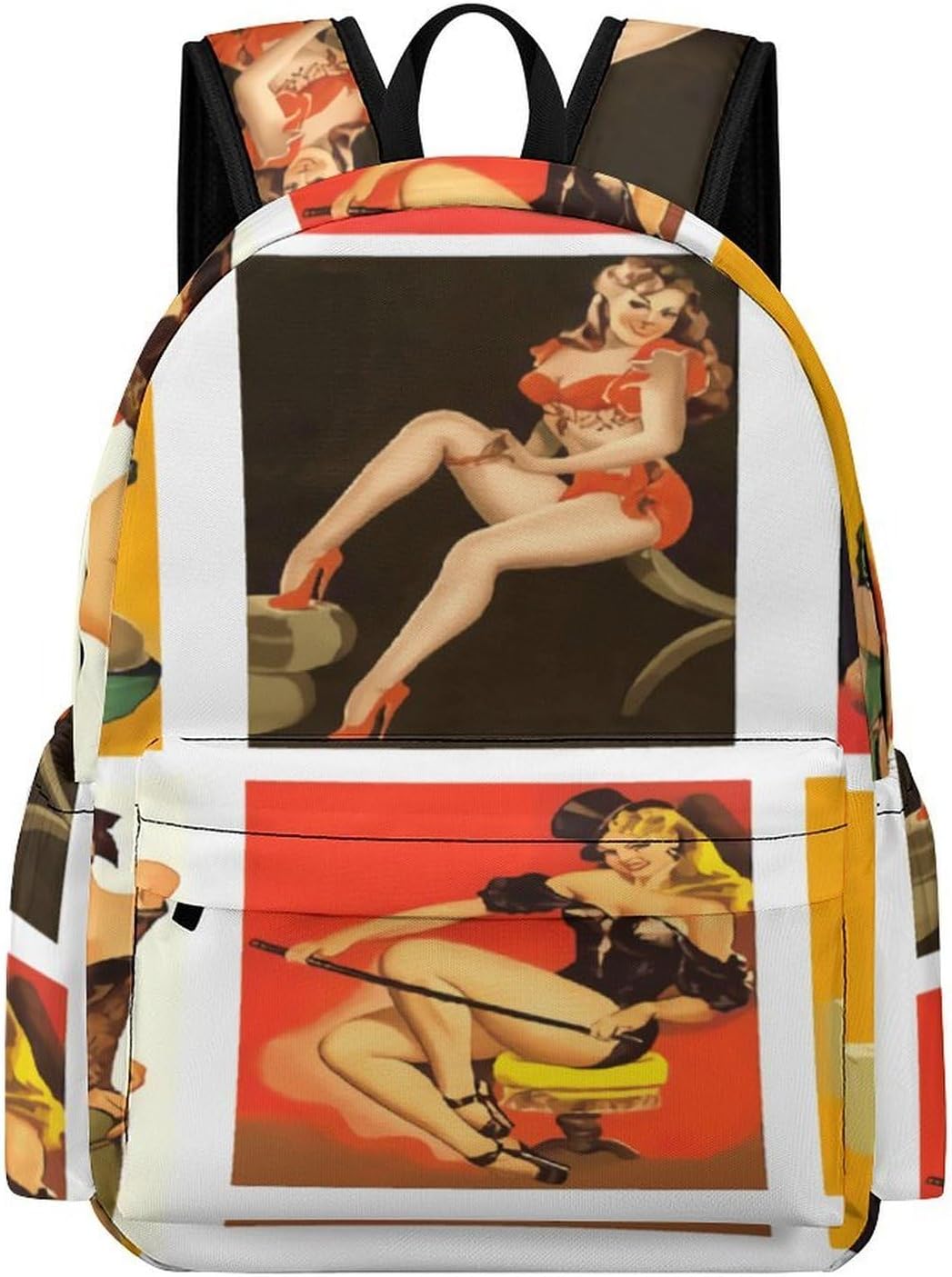 Pinup Lady Travel Backpack for Women Men Summer Hiking Shoulder Bag Casual Daypack