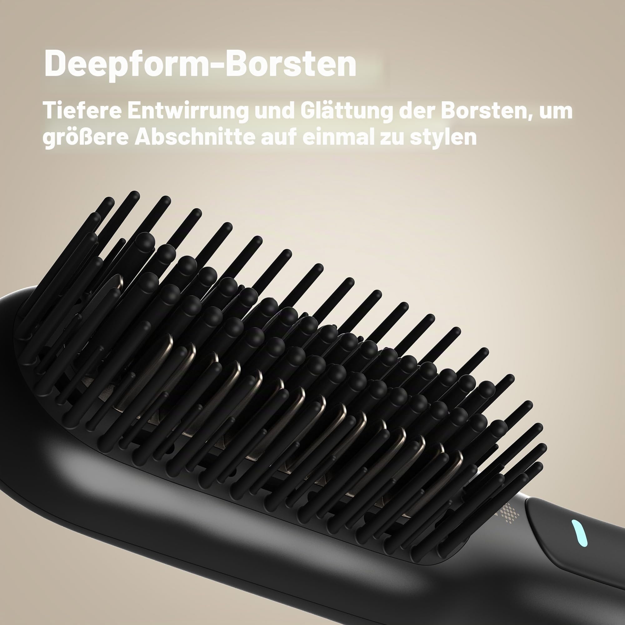 REVAMP Deepform Haarglätter-Bürste Keramik - 2-in-1 Trocknen & Stylen | Heizbürsten-Styler, Warmluft für nasses Haar, Glättbürste für trockenes Haar, Salon-Glanzöle