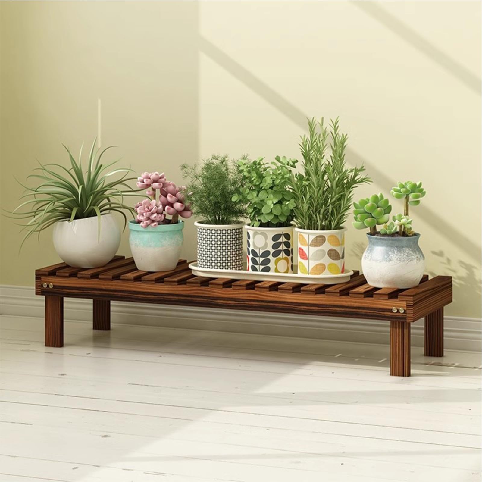 Portapiante In Legno Scaffale Per Fiori A Più Livelli Da Interno Supporto Per Piante Da Balcone Espositore Per Piante Grasse Scaffale Per Piante Da Interno Ed Esterno(Brown,98X25X15CM)