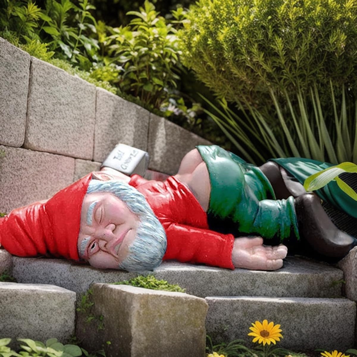 IcyAits Funny Drunk Dwarf Garden Gnome Statues Decoration