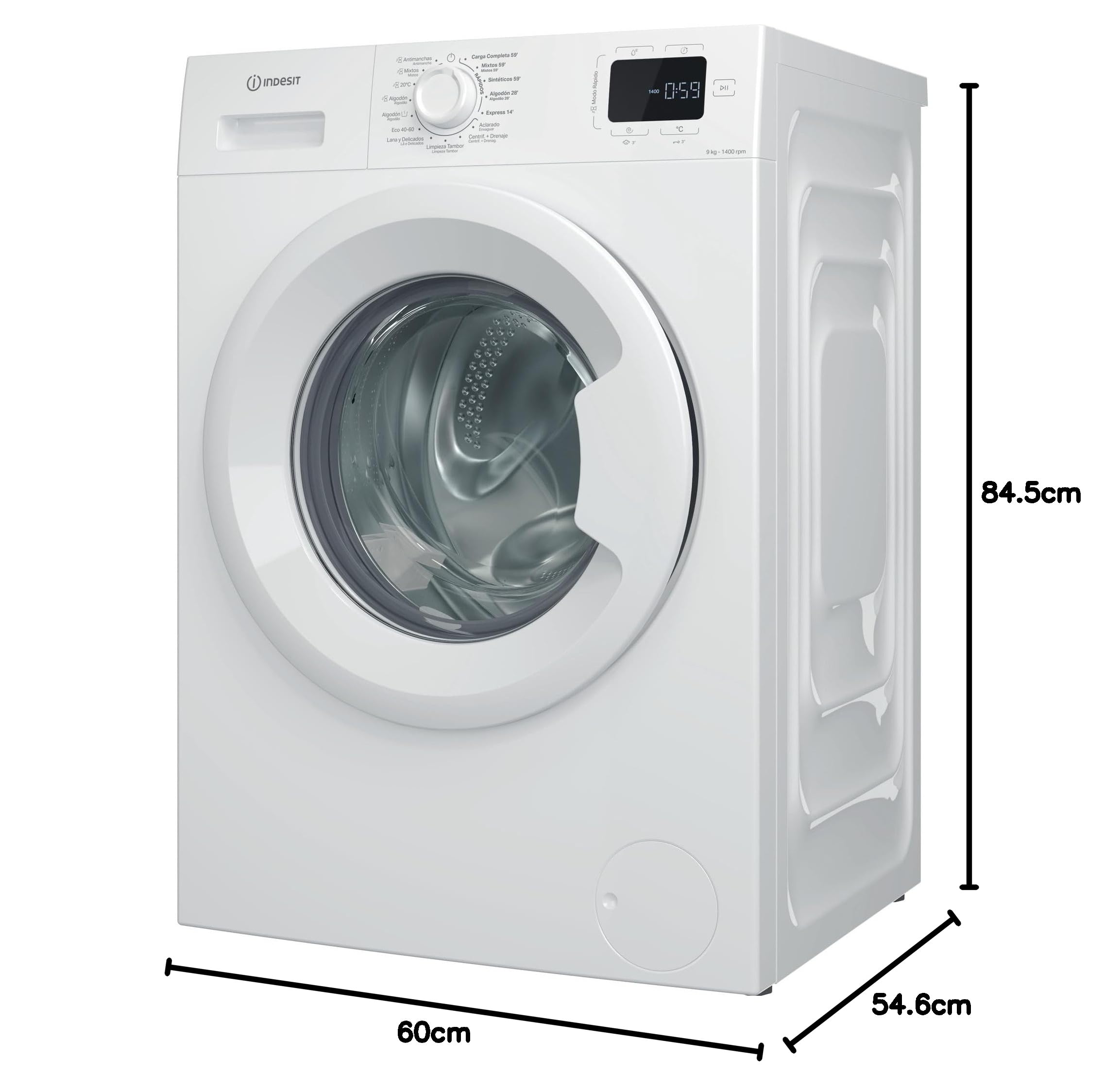 Indesit - Lavadora de libre instalación y Carga Frontal (9Kg) IM 964 MY TIME SPT