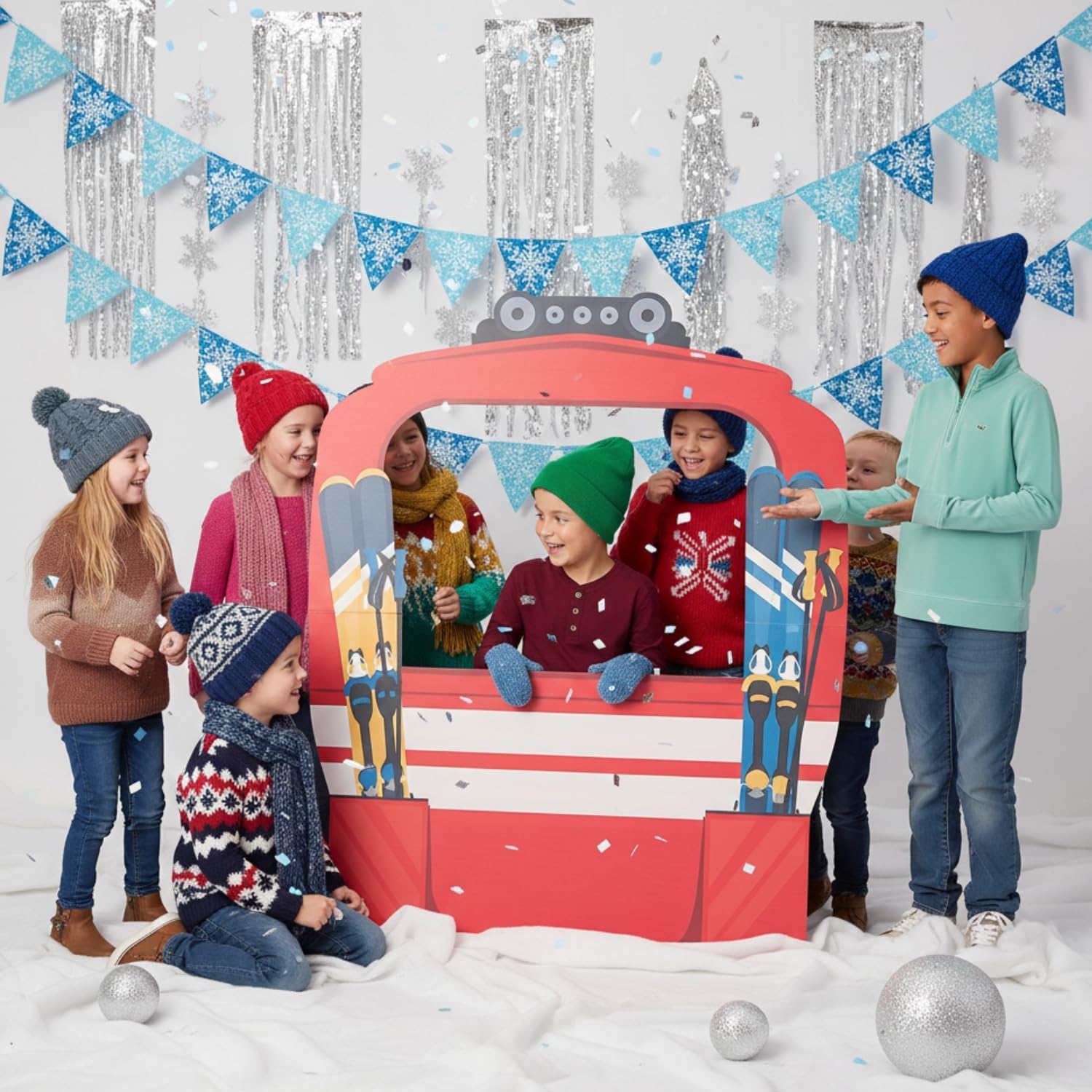 Fun Express 43 1/4" x 53 1/2" Ski Gondola Photo Booth Stand-in Cardboard Cutout Stand-Up