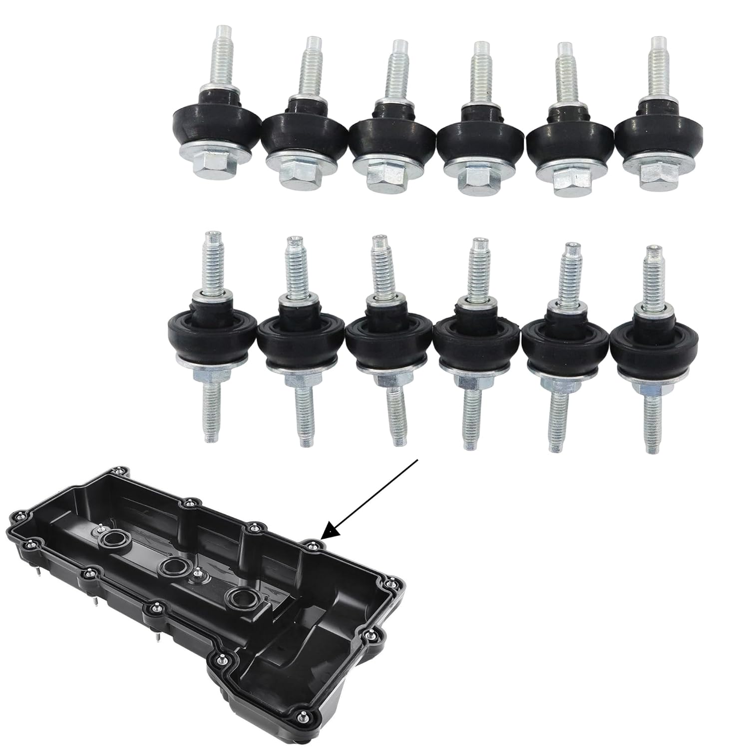 Royal Sun 12Pcs Engine Valve Cover Grommet Bolt Screw Compatible with Chrysler 300 Sebring Sebring Dodge Avenger Charger Magnum Part NO.:4892185AC ,4892186AA ,4892186AD