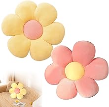 Flower Floor Cushion, Pack of 2 Flower Floor Cushions, Seat Cushions, 38 x 38 cm, Flower Floor Cushion, Tatami Flower-Shaped, Soft Petal Cushion, Flower Shape Cushion for Bedroom, Sofa, Couch (Pink