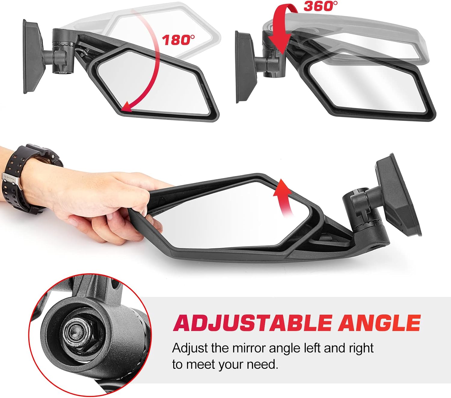 Mofun Mirrors Rear Side Racing Mirrors Compatible with 2017-2023 Can Am Maverick X3 XDS XRS Max R Turbo
