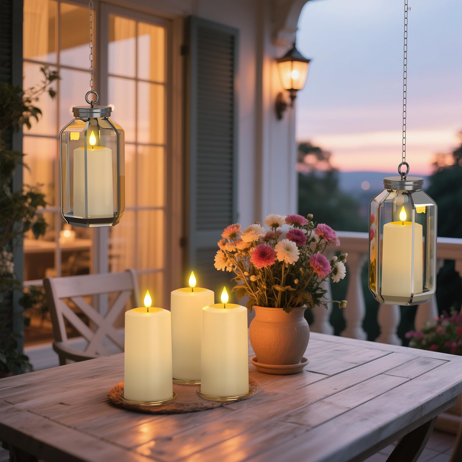 PChero LED Kerzen Aufladbar mit Magnet Ladestation & Fernbedienung, 4er Set | Wiederaufladbare LED Kerzen Outdoor, mit Timerfunktion, IP54 Wasserdicht, Stumpenkerzen, 90-200 Std. Laufzeit, Außen Deko
