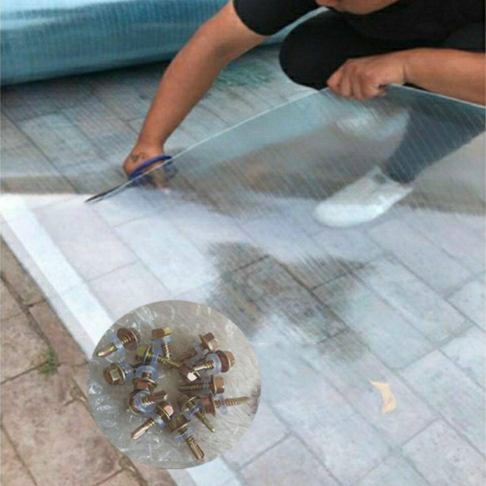 Láminas de Policarbonato Planchas Impermeable Transparente,Placas Resistentes a los Rayos UV,Panel para Exteriores,Invernaderos,Techos,Fácil de Doblar y Cortar,Personalizable (0.6*5m)