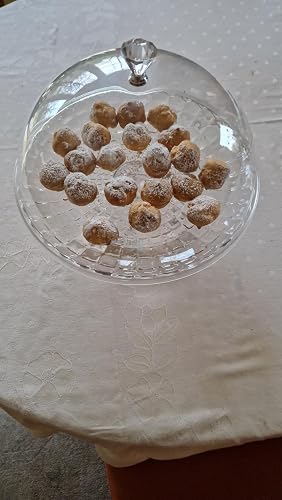 eGenuss Porte gateau sur pied avec cloche plat a tarte pâtisserie + couteau et pelle à tarte inclus | L | 30cm rond | 2 ensemble
