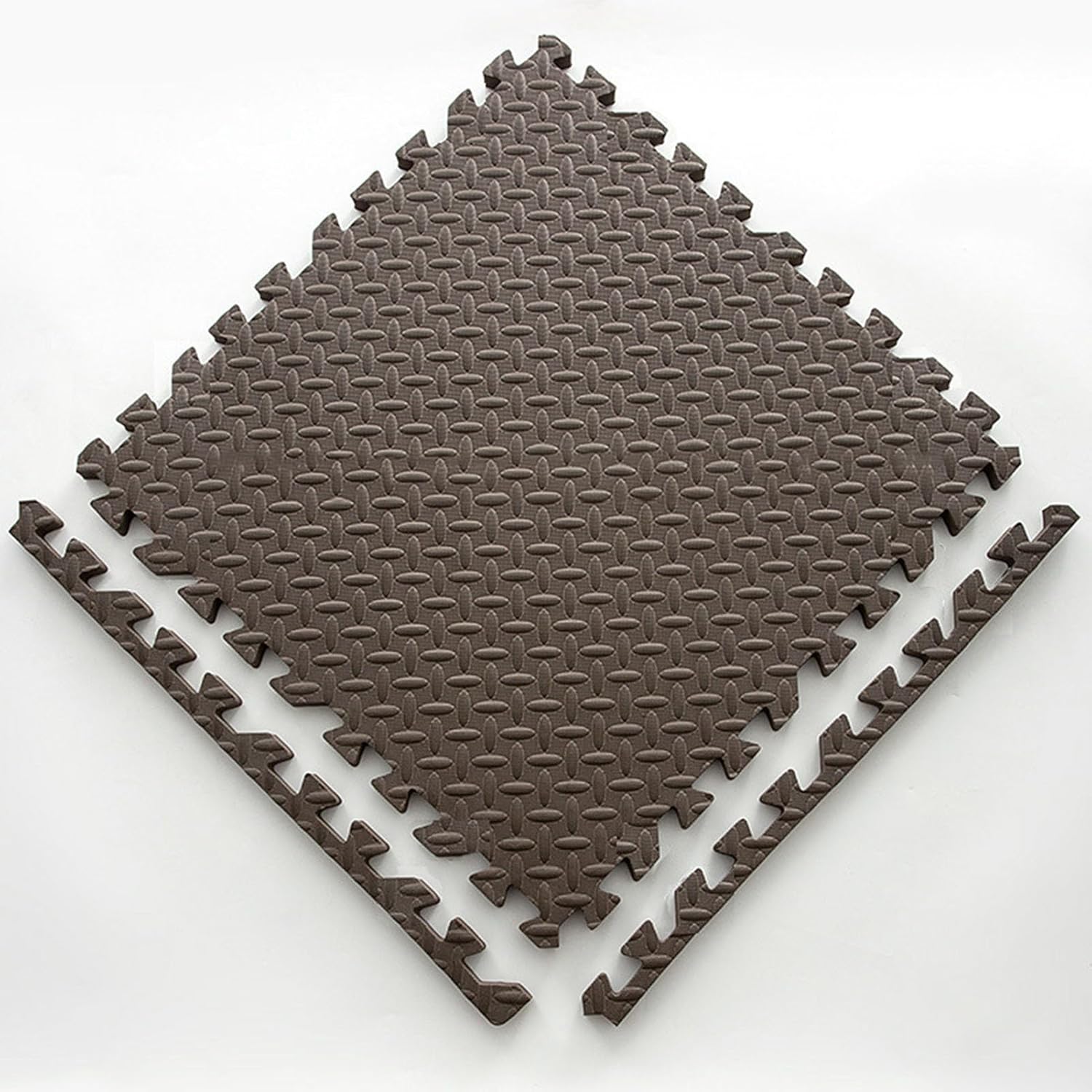 10PCS Extra Thick 12x12x1in EVA Foam Floor Mats – Interlocking Jigsaw Tiles, Easy to Clean Exercise Mat for Home Gym, Durable & Comfortable (Color: Coffee)