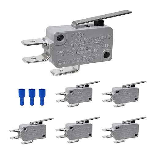 Miniatura 7 de Yoiilnz 6 unids Micro Limit Switch Carry Automatic Lock SPDT Snap Action Switch para Arduino, KW3A 16A 125250VAC