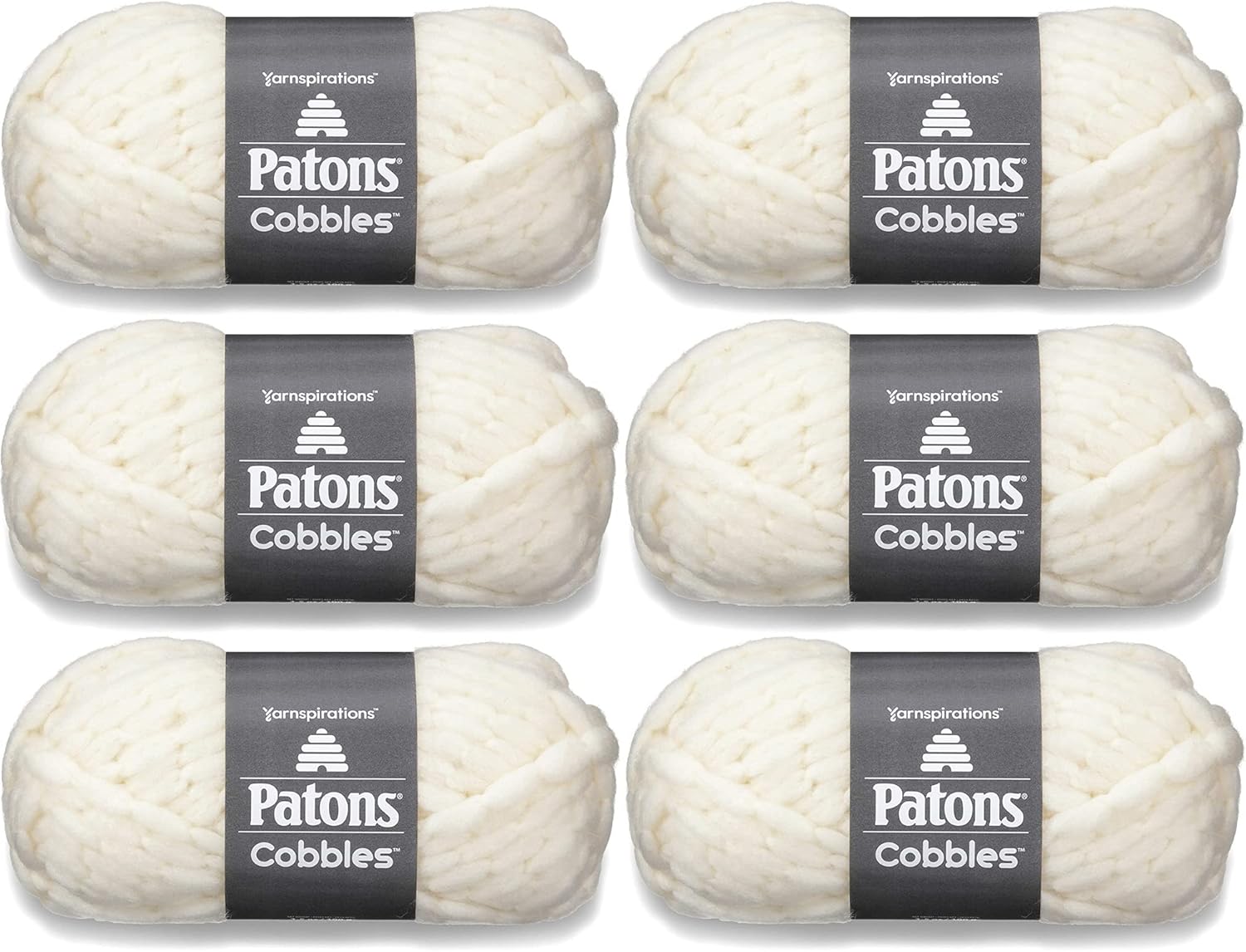 Patons Bulk Buy Cobbles Yarn (6Pack) Winter White 241085